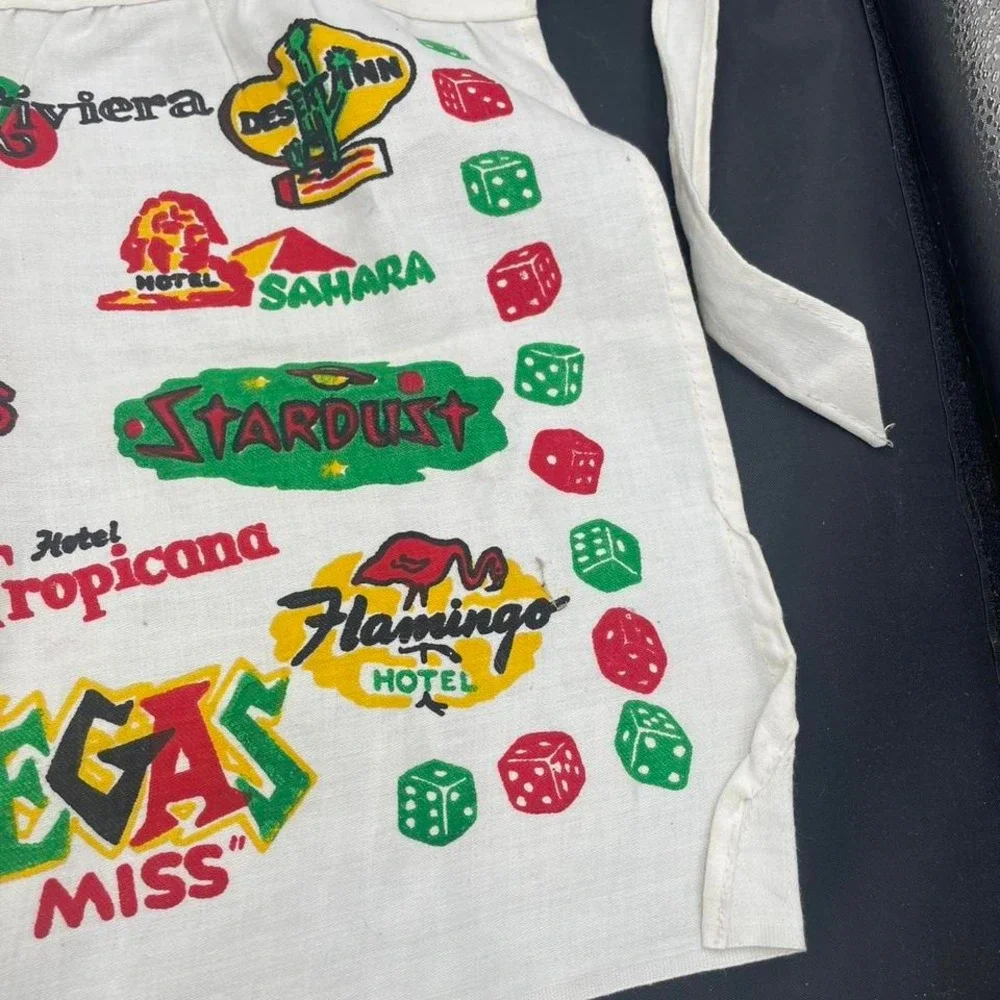 Rare Retro 1960's Junior Miss‎ Apron From Las Vegas(mcp27)